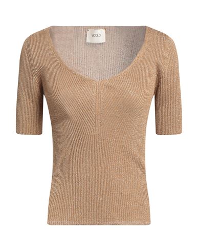 Vicolo Woman Sweater Gold Size Onesize Viscose, Polyamide, Metallic Polyester