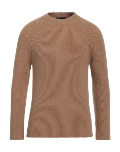 Alpha Studio Man Sweater Camel Size 42 Wool, Cashmere In Beige