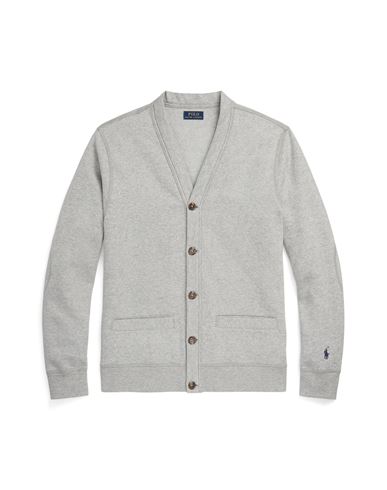 Polo Ralph Lauren The Rl Fleece Cardigan Man Sweatshirt Light Grey Size M Cotton, Polyester