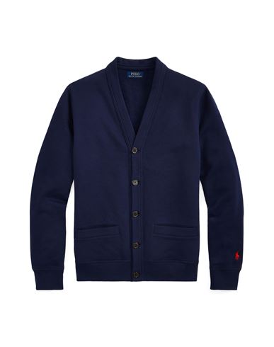 Polo Ralph Lauren The Rl Fleece Cardigan Man Sweatshirt Navy Blue Size Xxl Cotton, Polyester