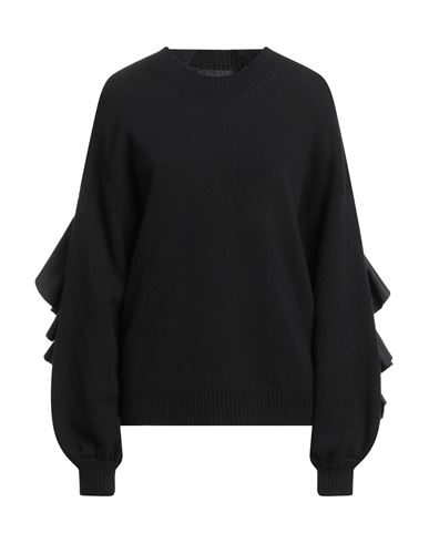 Les Copains Woman Sweater Black Size 4 Wool, Cashmere, Polyester