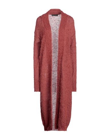 Pdr Phisique Du Role Woman Cardigan Brick Red Size 1 Mohair Wool, Polyamide, Wool
