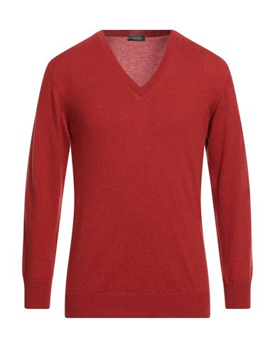 Rossopuro Man Sweater Rust Size 5 Cashmere In Red