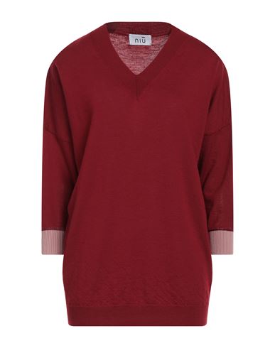 Niū Woman Sweater Brick Red Size L Wool, Viscose, Polyester, Polyamide