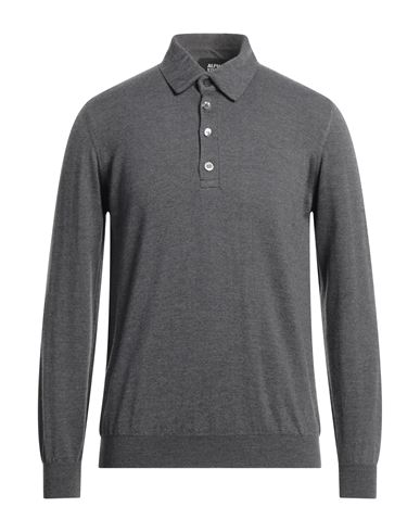 Alpha Studio Man Sweater Steel Grey Size 38 Merino Wool In Grey