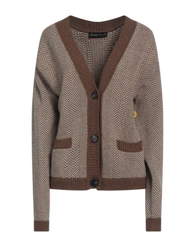 Pdr Phisique Du Role Woman Cardigan Brown Size 2 Wool, Polyamide, Viscose, Silk