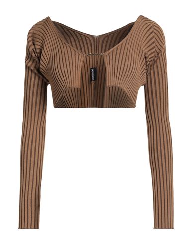 Jacquemus Woman Sweater Khaki Size 2 Viscose, Polyamide, Elastane, Polyester In Beige