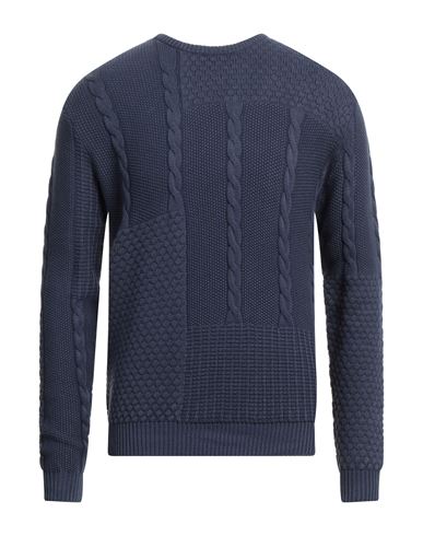 North Pole Man Sweater Navy Blue Size L Cotton, Wool, Nylon