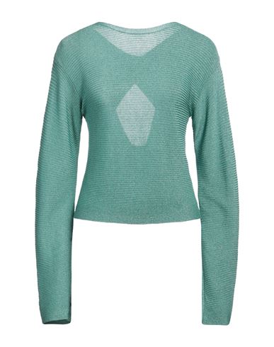 Mugler Woman Sweater Turquoise Size M Viscose, Cotton, Polyester In Blue