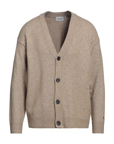 Carhartt Man Cardigan Khaki Size S Acrylic, Nylon, Wool, Elastane In Beige