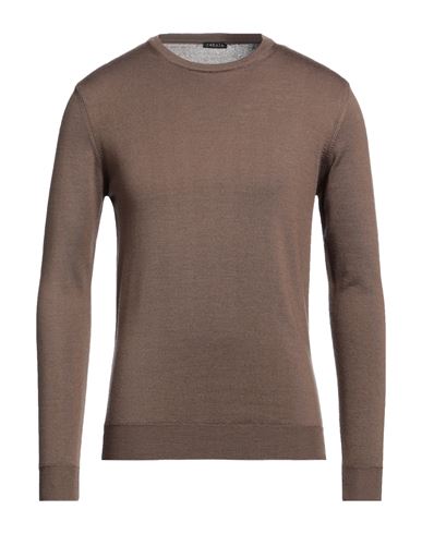 Retois Man Sweater Brown Size L Merino Wool In Metallic