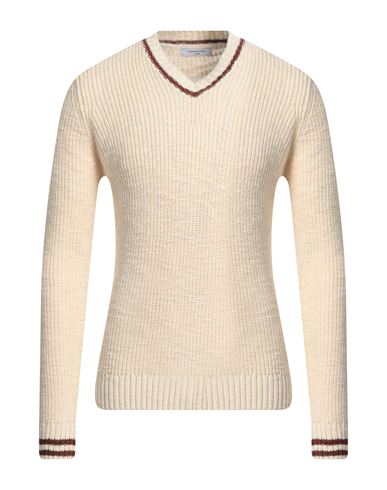 Hamaki-ho Man Sweater Cream Size Xxl Acrylic, Cotton, Wool In White