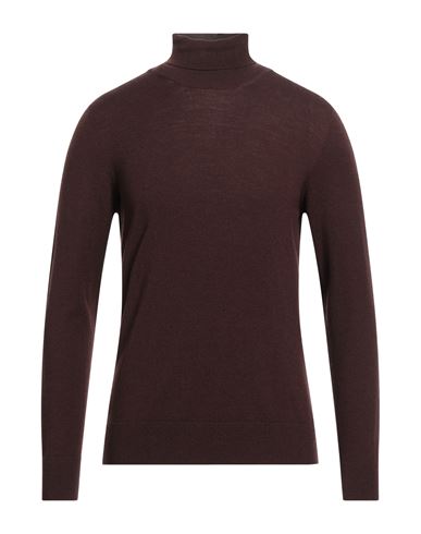 Gran Sasso Man Turtleneck Cocoa Size 46 Virgin Wool, Polyester In Brown