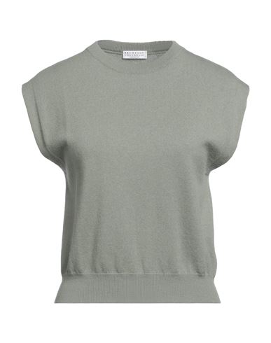 Brunello Cucinelli Woman Sweater Sage Green Size M Cashmere, Ecobrass