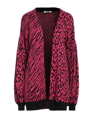 Kontatto Woman Cardigan Fuchsia Size Onesize Acrylic, Wool, Viscose, Alpaca Wool In Pink