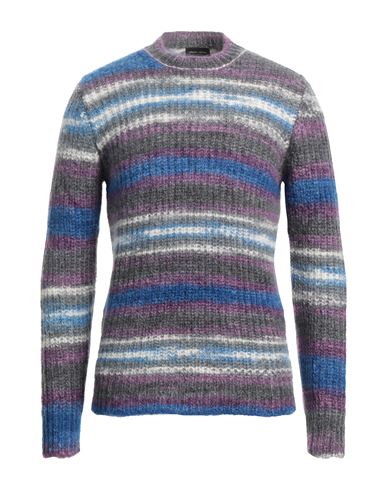 Roberto Collina Man Sweater Purple Size 42 Mohair Wool, Nylon, Wool