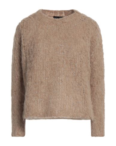 Roberto Collina Woman Sweater Camel Size Xs Baby Alpaca Wool, Wool, Nylon In Beige