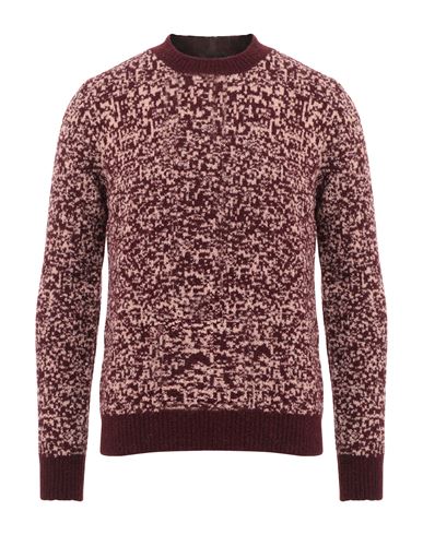 Roberto Collina Man Sweater Burgundy Size 42 Merino Wool, Nylon, Elastane In Red