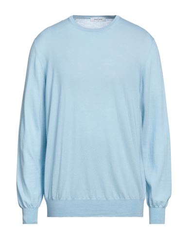 Gran Sasso Man Sweater Sky Blue Size 46 Virgin Wool In Blue