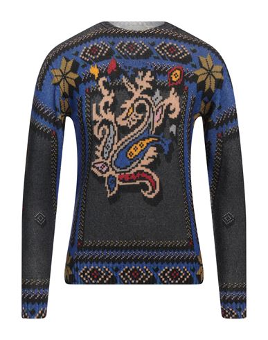 Shop Etro Man Sweater Bright Blue Size L Virgin Wool