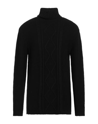 Roberto Cavalli Man Turtleneck Black Size Xxl Acrylic, Wool In Black