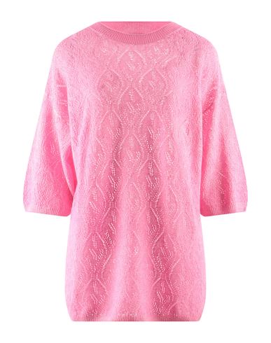 Malo Woman Sweater Fuchsia Size S Cashmere, Linen, Polyamide In Pink