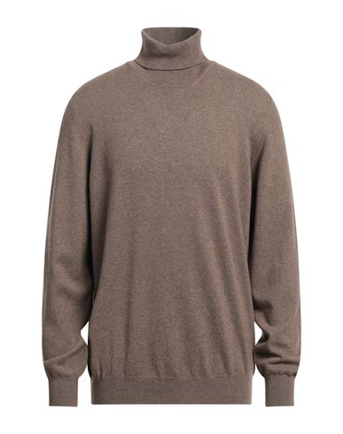 Gran Sasso Man Turtleneck Light Brown Size 46 Cashmere In Beige