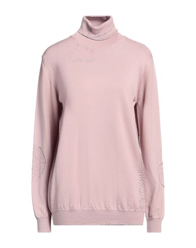 Erika Cavallini Woman Turtleneck Pink Size M Virgin Wool In Pink