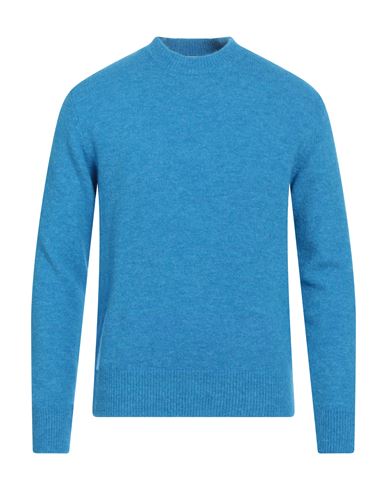 Manuel Ritz Man Sweater Azure Size L Synthetic Fibers, Polyamide, Wool, Viscose, Mohair Wool In Blue