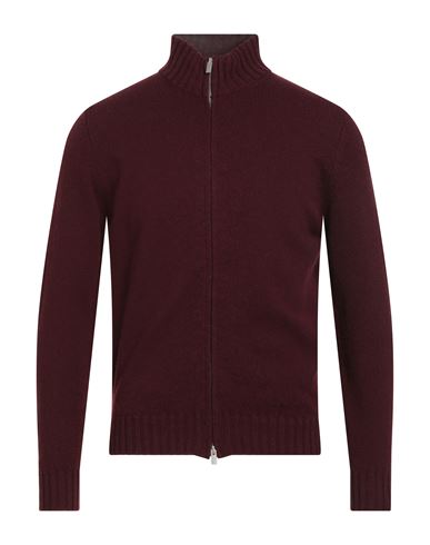 Filippo De Laurentiis Man Cardigan Burgundy Size 38 Merino Wool, Cashmere In Brown