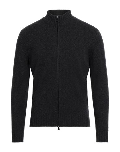 Filippo De Laurentiis Man Cardigan Charcoal Size 38 Merino Wool, Cashmere