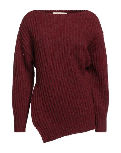Marni Woman Sweater Burgundy Size 8 Recycled Wool, Viscose, Recycled Polyamide In Red