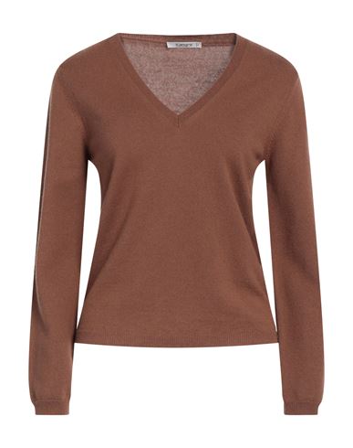 Kangra Woman Sweater Brown Size 6 Merino Wool, Cashmere