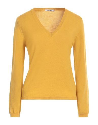 Shop Kangra Woman Sweater Ocher Size 6 Merino Wool, Cashmere In Yellow