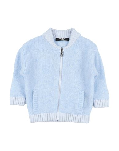 Balmain Babies'  Newborn Boy Cardigan Sky Blue Size 3 Virgin Wool, Polyamide
