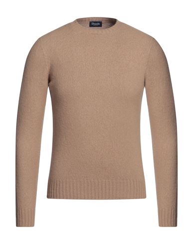 Drumohr Man Sweater Camel Size 46 Wool In Beige