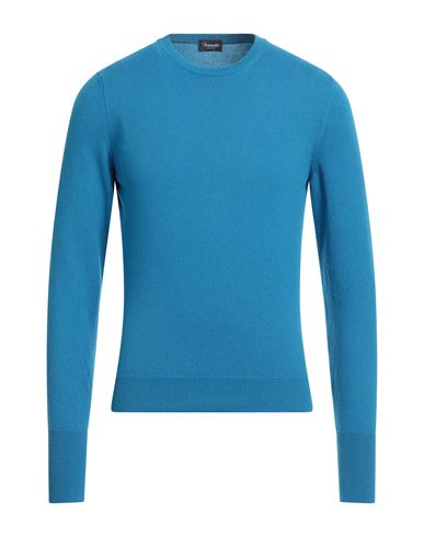 Drumohr Man Sweater Azure Size 40 Cashmere In Blue