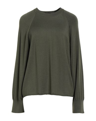 Alpha Studio Woman Sweater Military Green Size 8 Merino Wool In Green