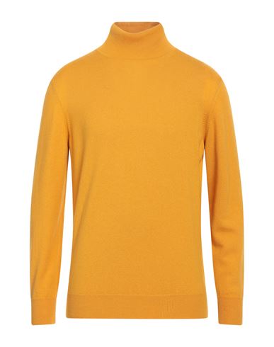 Kangra Man Turtleneck Ocher Size 42 Merino Wool, Silk, Cashmere In Yellow