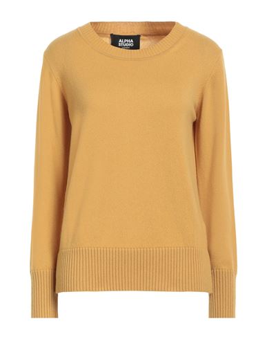 Alpha Studio Woman Sweater Ocher Size 10 Cashmere In Yellow