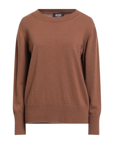 Alpha Studio Woman Sweater Brown Size 8 Cashmere