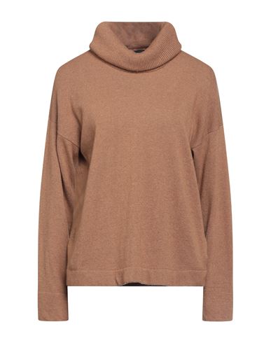 Alpha Studio Woman Turtleneck Camel Size 8 Recycled Wool, Ecovero Viscose, Recycled Polyamide, Recyc In Beige