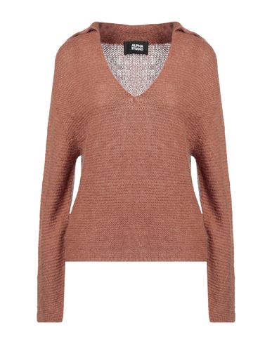 Alpha Studio Woman Sweater Brown Size 8 Polyamide, Mohair Wool, Wool