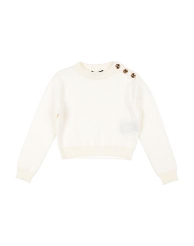 Shop Balmain Toddler Girl Sweater Ivory Size 6 Wool, Cotton, Viscose In White