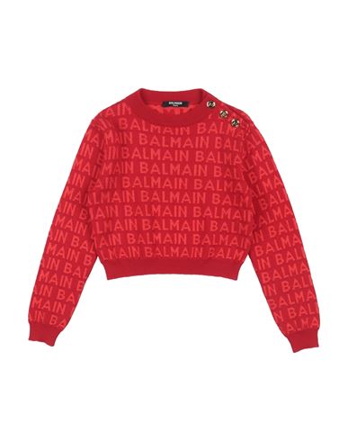 Shop Balmain Toddler Girl Sweater Red Size 6 Wool, Cotton, Viscose