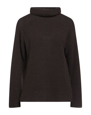 Alpha Studio Woman Turtleneck Dark Brown Size 6 Recycled Wool, Viscose, Polyamide, Cashmere