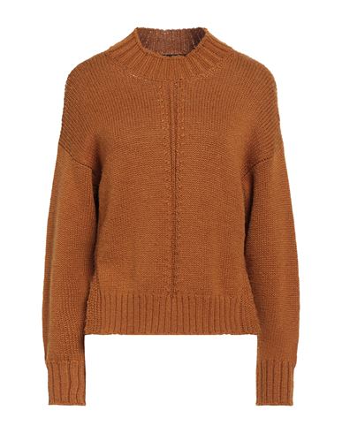 Alpha Studio Woman Sweater Tan Size 6 Wool, Recycled Polyamide In Brown