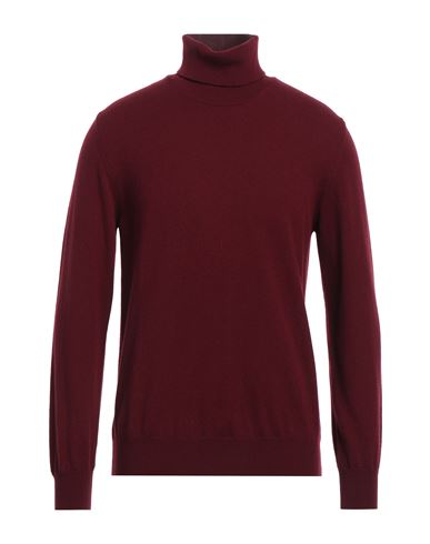 Shop Abkost Man Turtleneck Burgundy Size 44 Cashmere In Red