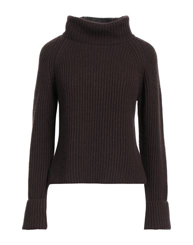 Alpha Studio Woman Turtleneck Dark Brown Size 2 Wool, Cashmere