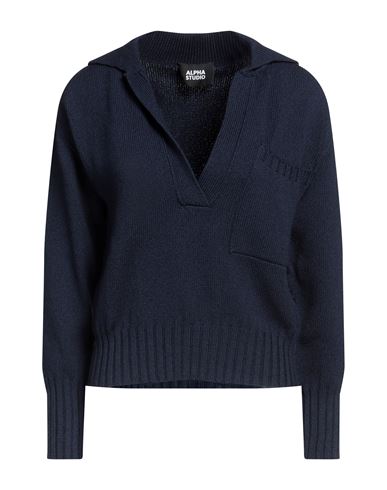 Shop Alpha Studio Woman Sweater Midnight Blue Size 10 Wool, Polypropylene